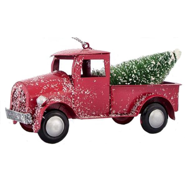Χριστουγεννιάτικο Κόκκινο Φορτηγάκι με Δέντρο (7cm)